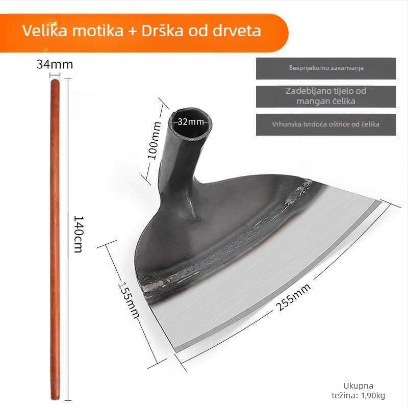Višenamjenska lopata od manganskog čelika za plijevljenje, kopanje i sadnju povrća