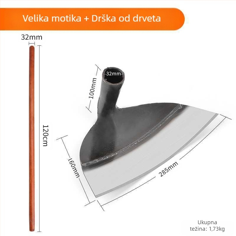 Višenamjenska lopata od manganskog čelika za plijevljenje, kopanje i sadnju povrća