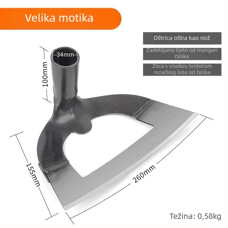 Višenamjenska lopata od manganskog čelika za plijevljenje, kopanje i sadnju povrća