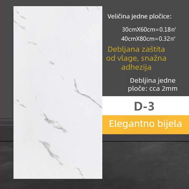 Zidna naljepnica s imitacijom mramora, PVC, samoljepljiva, vodootporna i otporna na vlagu, za kupaonicu