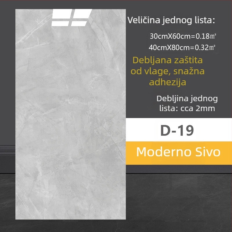 Zidna naljepnica s imitacijom mramora, PVC, samoljepljiva, vodootporna i otporna na vlagu, za kupaonicu