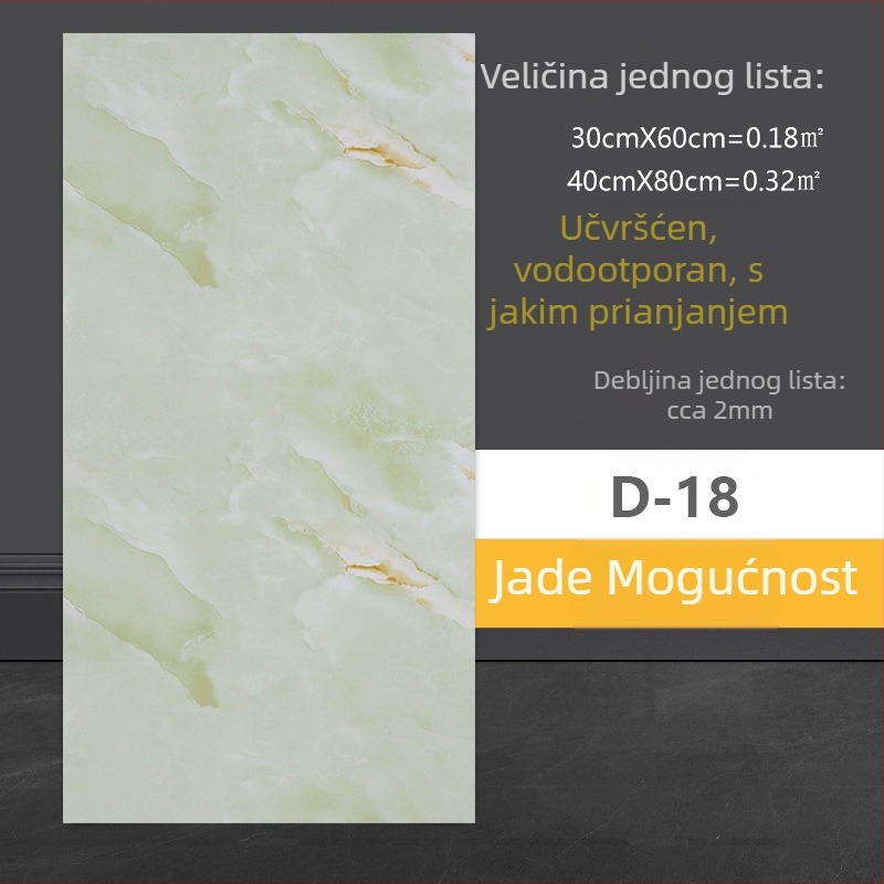 Zidna naljepnica s imitacijom mramora, PVC, samoljepljiva, vodootporna i otporna na vlagu, za kupaonicu
