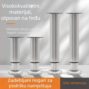 Podesive noge za namještaj – Qiaoju qiaojian hardware, model QJDL-BXGGJ-7, materijal: nehrđajući čelik / hladno valjani čelik, pogodna za ormariće i sofe, stil: moderni minimalistički
