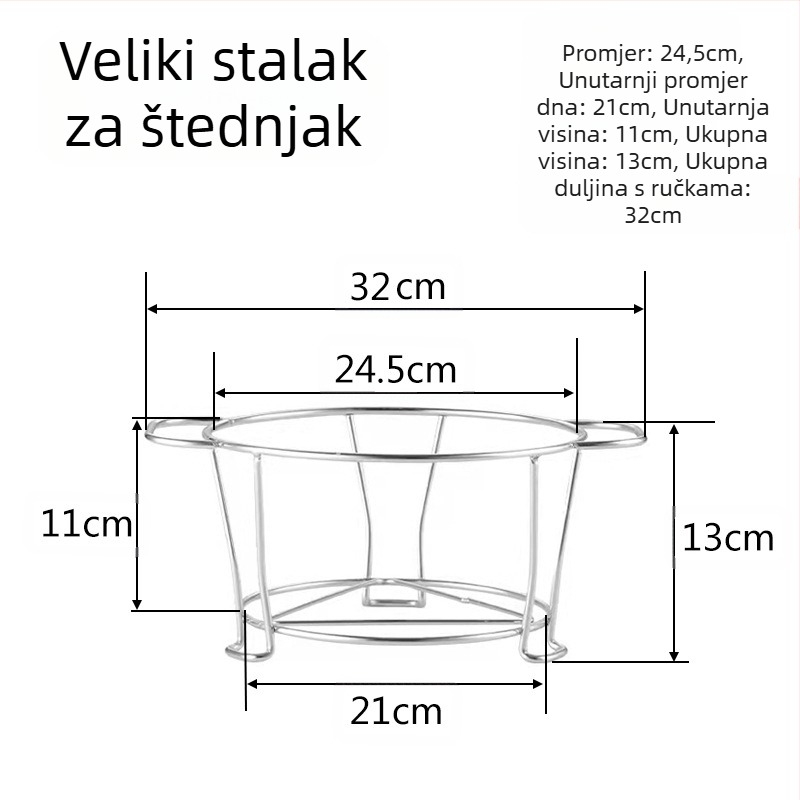 Nehrđajući čelični roštilj rešet za roštilj, okruglog oblika – višestruka namjena, prenosiva, lako se čisti – izrađeno točkastim zavarivanjem i presovanjem