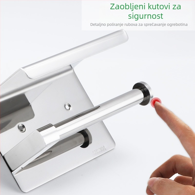 Huanuo držač toaletnog papira od nehrđajućeg čelika 304, kvadratnog oblika, zrcalni završetak, moderni minimalistički stil