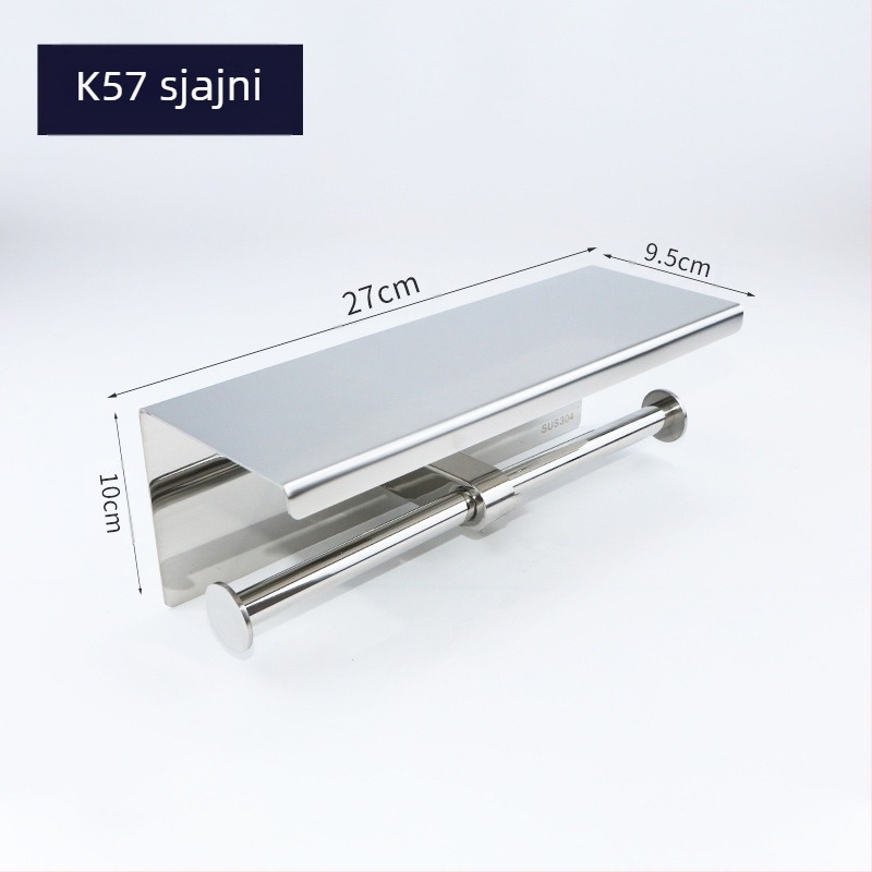 Huanuo držač toaletnog papira od nehrđajućeg čelika 304, kvadratnog oblika, zrcalni završetak, moderni minimalistički stil