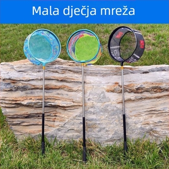 Dječja teleskopska mreža s štapom od nehrđajućeg čelika i aluminijske legure za ribolov, leptire i kukce