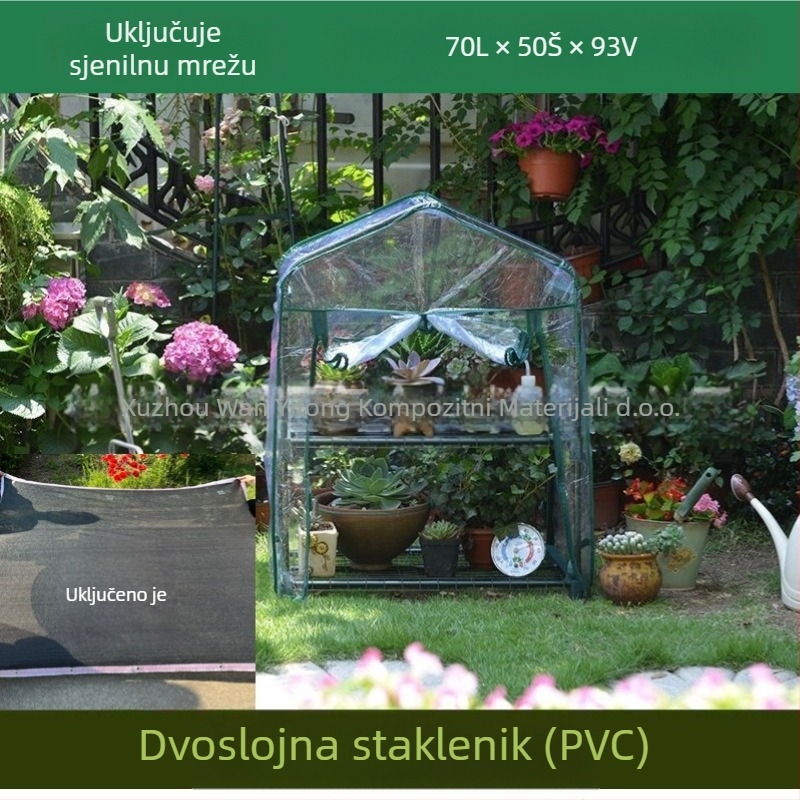 Vanjski staklenik za povrće i cvijeće sa sjenilom, vodootpornošću i izolacijom za balkon i vrt