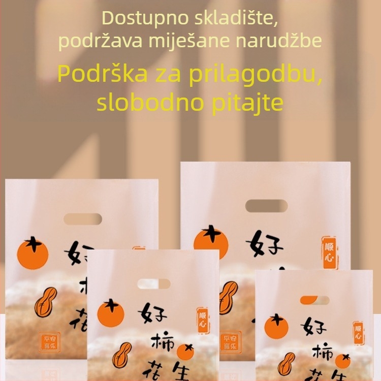 Prozirna plastična vrećica za pakiranje za pekaru i dostavu, s otisnutim logom