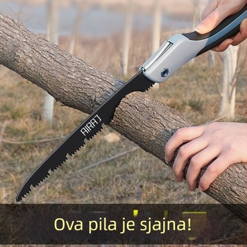Sklopiva ručna pila za drvo s čeličnim listom — ručna izrada, za obradu drva, njemački vučni stil