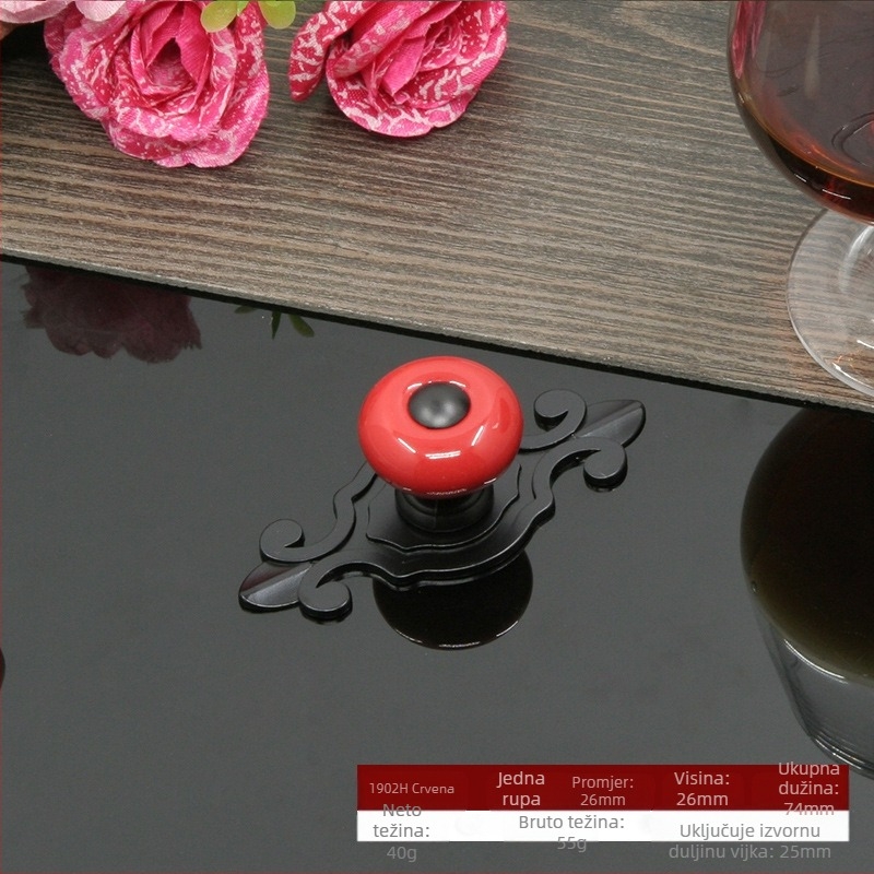 Okrugla keramička ručica za ormariće, vrata i ladice s bazom, moderni minimalistički stil.