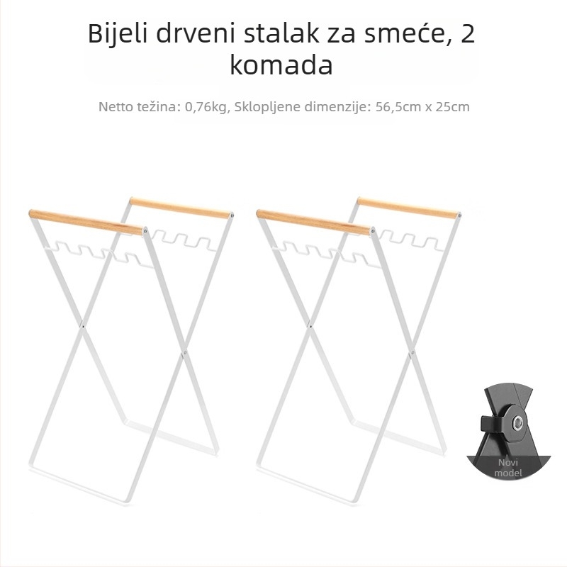 Sklopiva postaja za otpad za kampiranje s držačem vrećica, 100% novi plastični materijal