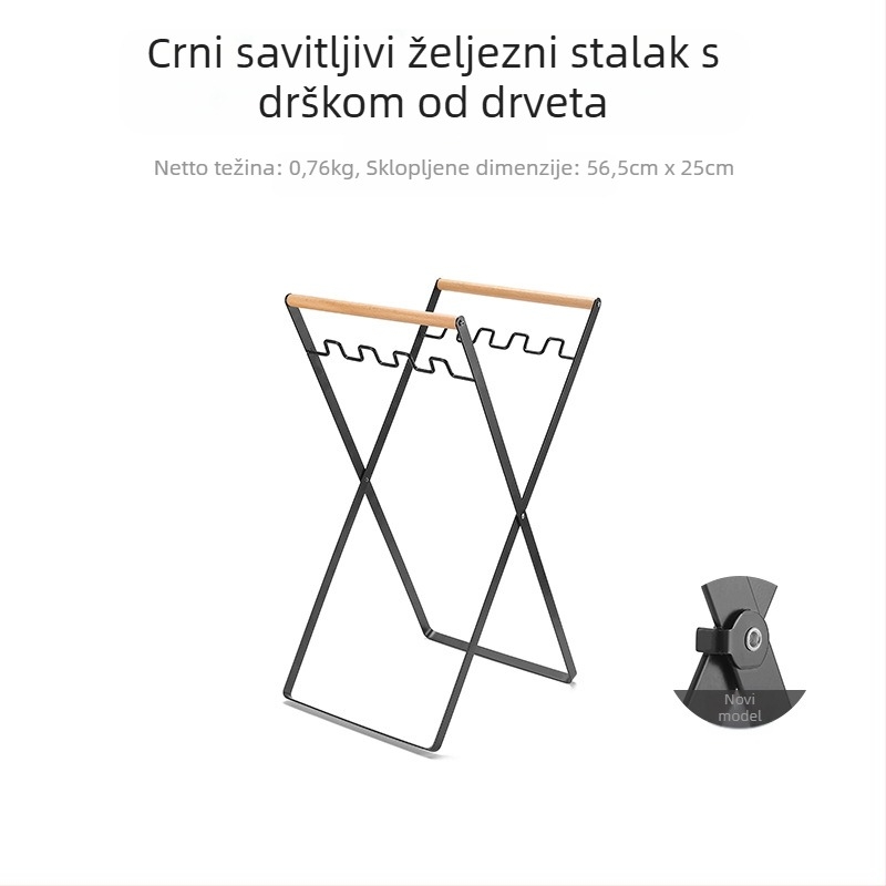 Sklopiva postaja za otpad za kampiranje s držačem vrećica, 100% novi plastični materijal