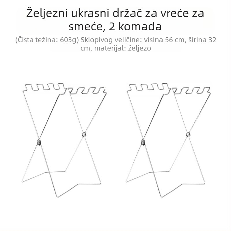 Sklopiva postaja za otpad za kampiranje s držačem vrećica, 100% novi plastični materijal