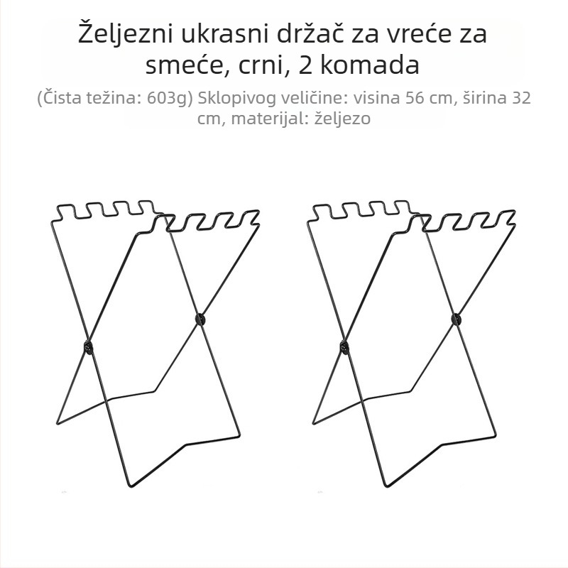 Sklopiva postaja za otpad za kampiranje s držačem vrećica, 100% novi plastični materijal