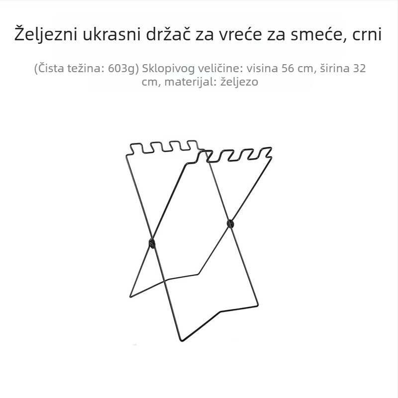 Sklopiva postaja za otpad za kampiranje s držačem vrećica, 100% novi plastični materijal