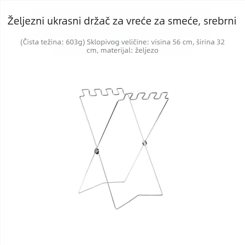 Sklopiva postaja za otpad za kampiranje s držačem vrećica, 100% novi plastični materijal