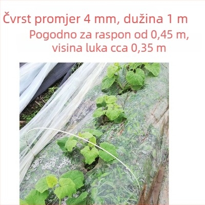 Stalak za uzgoj povrća na balkonu s lukastim okvirom i plastičnom folijom