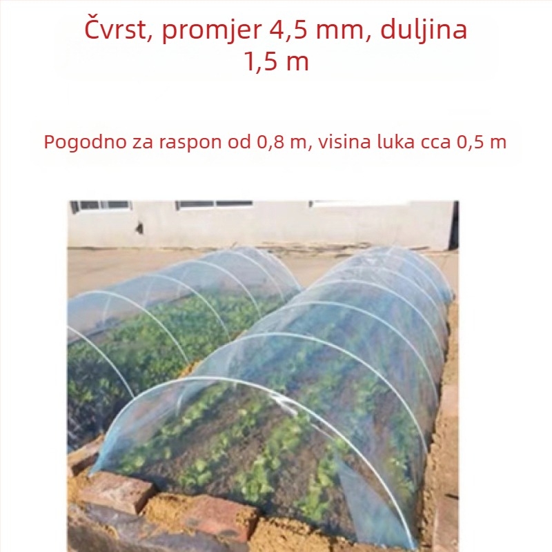 Stalak za uzgoj povrća na balkonu s lukastim okvirom i plastičnom folijom
