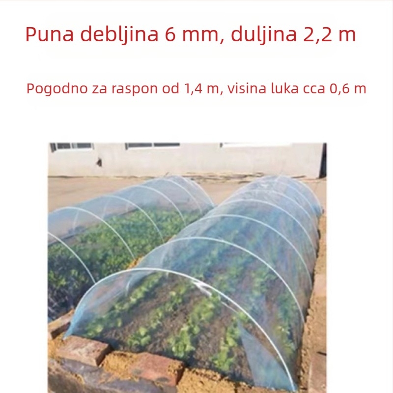 Stalak za uzgoj povrća na balkonu s lukastim okvirom i plastičnom folijom