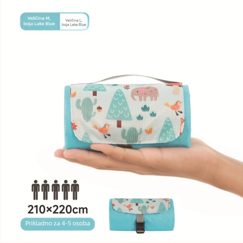 Isdan mini piknik prostirka, najlon, 250 g, 20D vodootporna tkanina, model YSD-80626, sklopiva prostirka za kampiranje i outdoor aktivnosti, otporna na vlagu do 2000M+