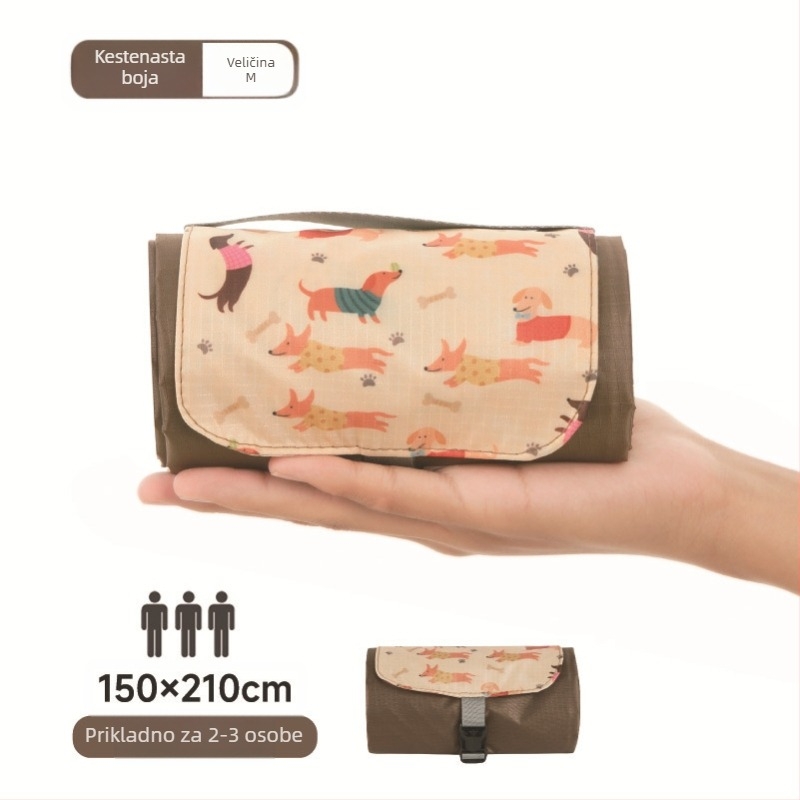 Isdan mini piknik prostirka, najlon, 250 g, 20D vodootporna tkanina, model YSD-80626, sklopiva prostirka za kampiranje i outdoor aktivnosti, otporna na vlagu do 2000M+