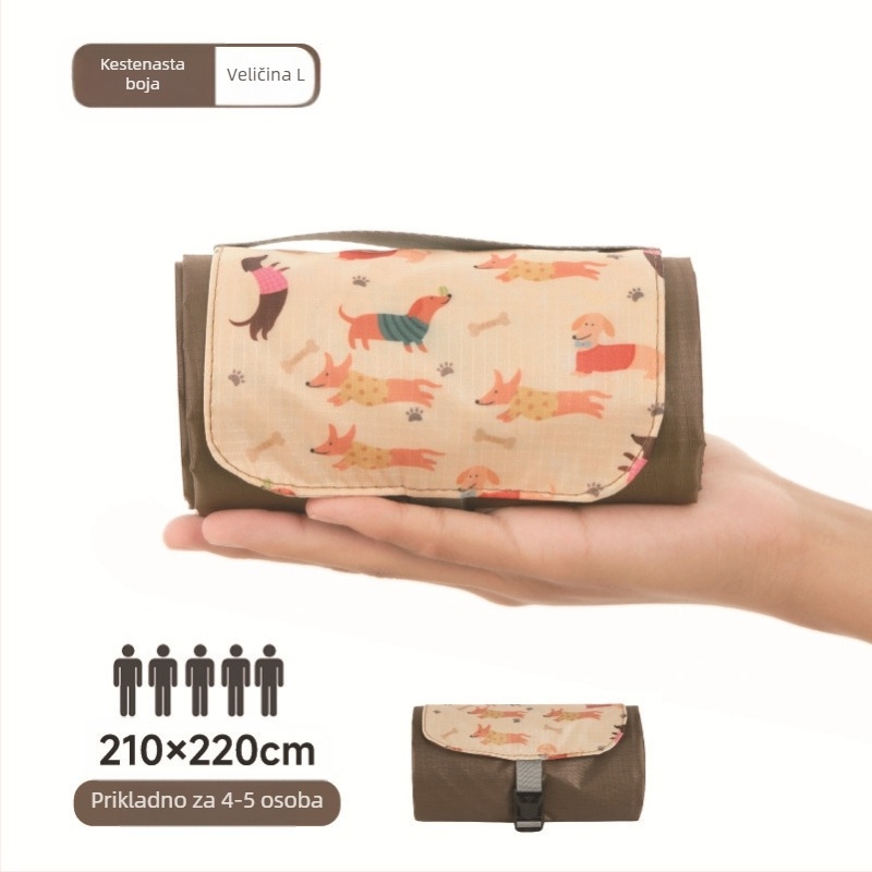 Isdan mini piknik prostirka, najlon, 250 g, 20D vodootporna tkanina, model YSD-80626, sklopiva prostirka za kampiranje i outdoor aktivnosti, otporna na vlagu do 2000M+