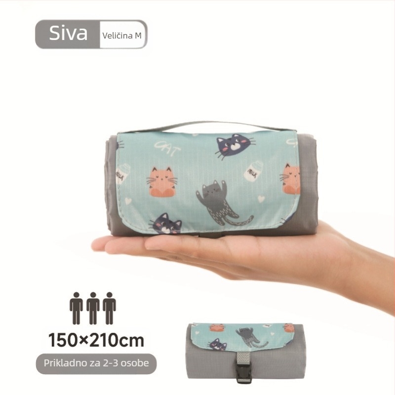Isdan mini piknik prostirka, najlon, 250 g, 20D vodootporna tkanina, model YSD-80626, sklopiva prostirka za kampiranje i outdoor aktivnosti, otporna na vlagu do 2000M+