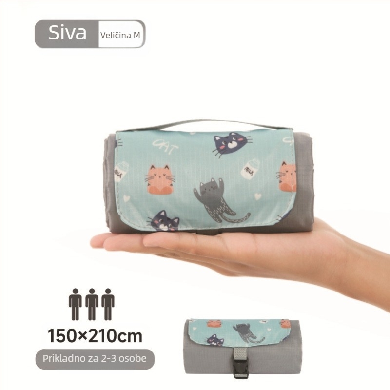 Isdan mini piknik prostirka, najlon, 250 g, 20D vodootporna tkanina, model YSD-80626, sklopiva prostirka za kampiranje i outdoor aktivnosti, otporna na vlagu do 2000M+