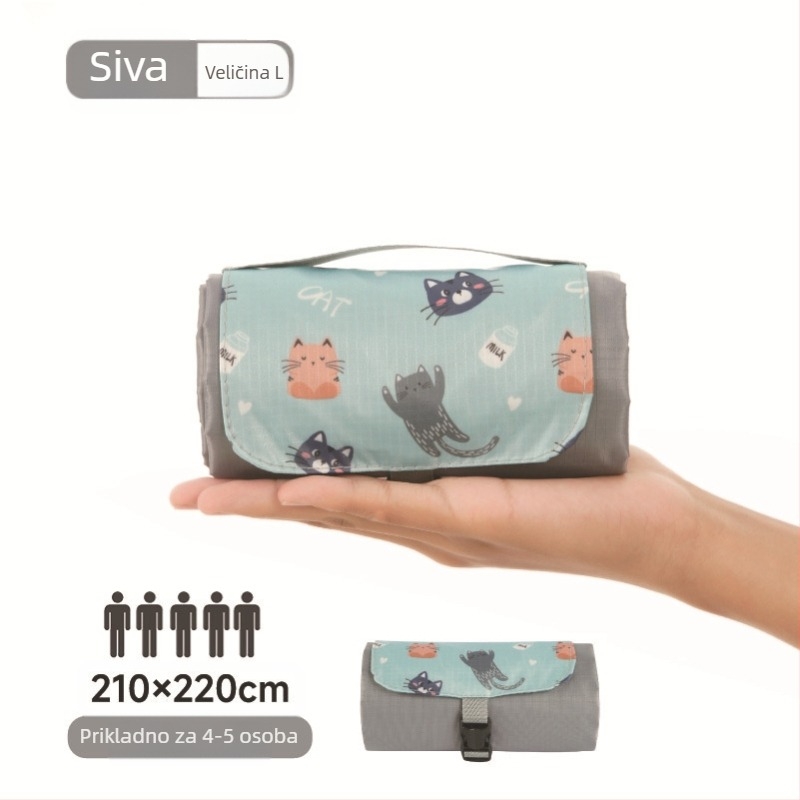 Isdan mini piknik prostirka, najlon, 250 g, 20D vodootporna tkanina, model YSD-80626, sklopiva prostirka za kampiranje i outdoor aktivnosti, otporna na vlagu do 2000M+