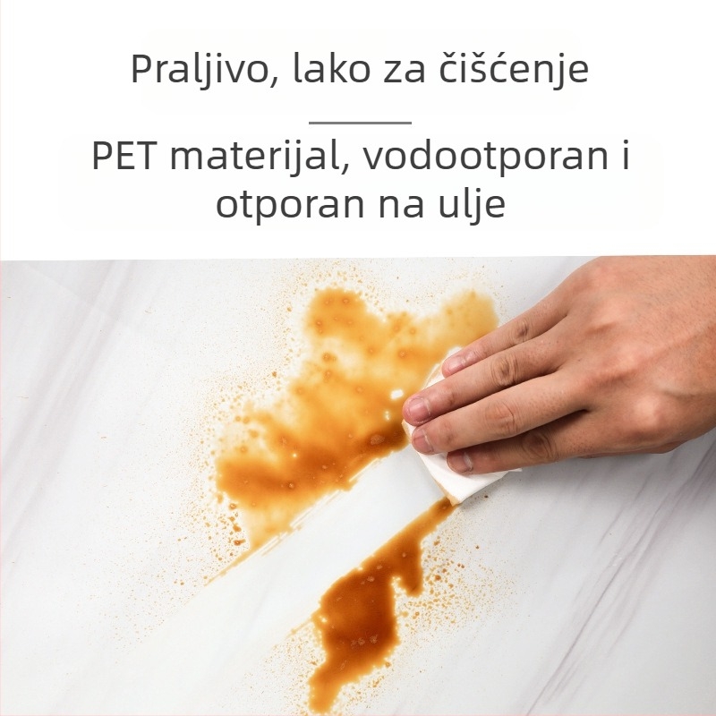 Samoljepljiva PET zidna naljepnica, imitacija mramora, otporna na masnoće i visoke temperature, kuhinjski zidni dekor