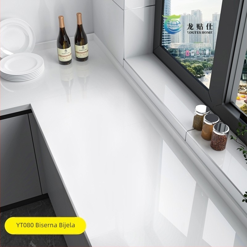 Samoljepljiva PET zidna naljepnica, imitacija mramora, otporna na masnoće i visoke temperature, kuhinjski zidni dekor