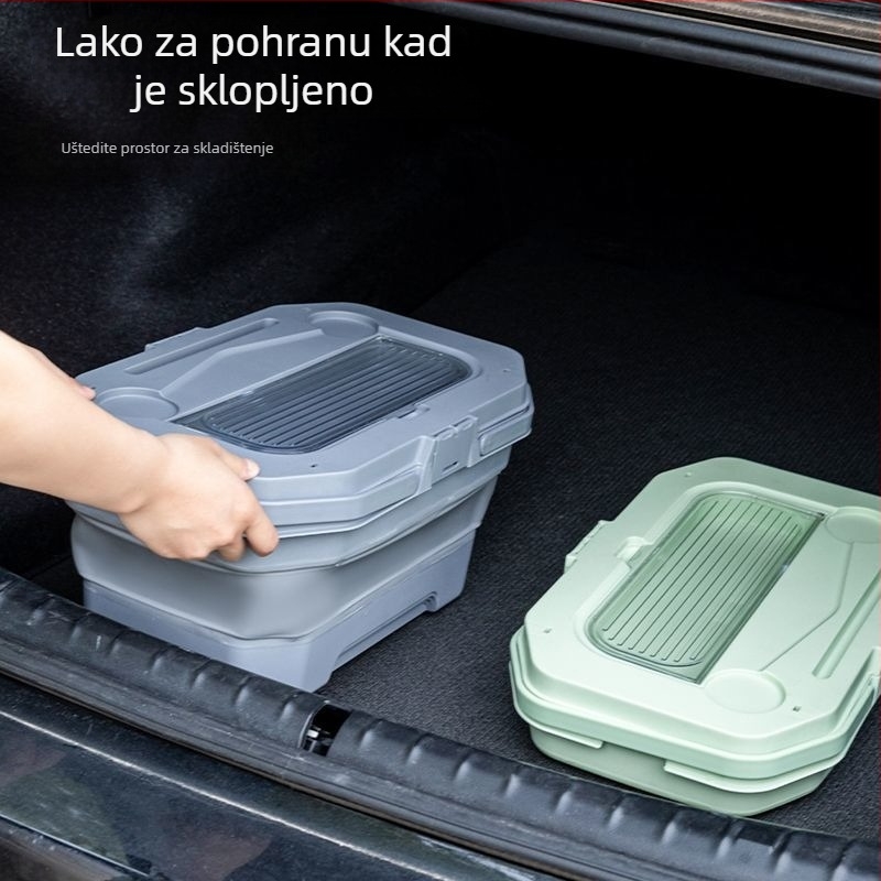 Sklopiva kutija za skladištenje za kampiranje na otvorenom, prenosni organizator prtljažnika autom, veliki kapacitet