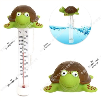 Napuhavajući bazenski termometar s karikaturom kornjače za kućnu upotrebu, plastično tijelo, model YC-WDJ06, Clearspring/Cassin, Guangdong porijeklo, mjerenje temperature