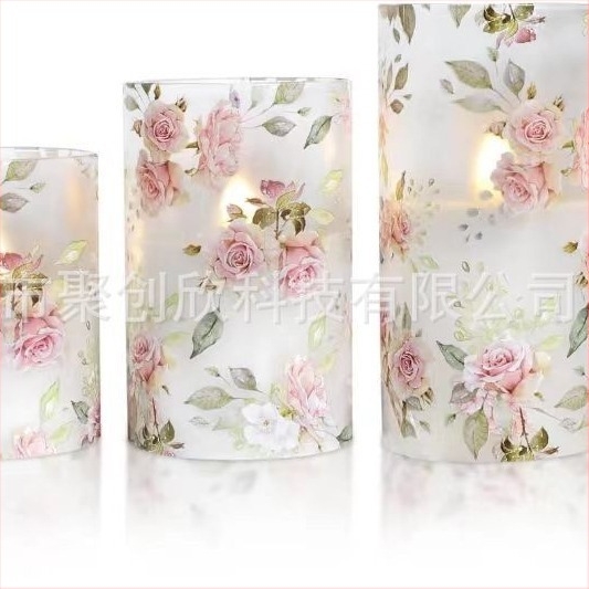 Staklena čaša za vodu s motivom ruže – marka Juchuangxin, 170 g, bjelina 90, vodootporno pakiranje, izvrsna kvaliteta