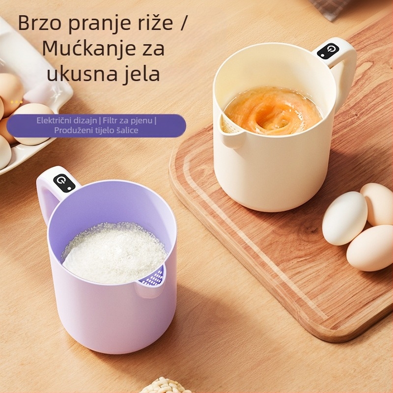Kompaktni ručni električni miješalica za jaja i višenamjenski mikser s pranjem i filtriranjem riže, 3.7V, 0.8W, 0.8Hz