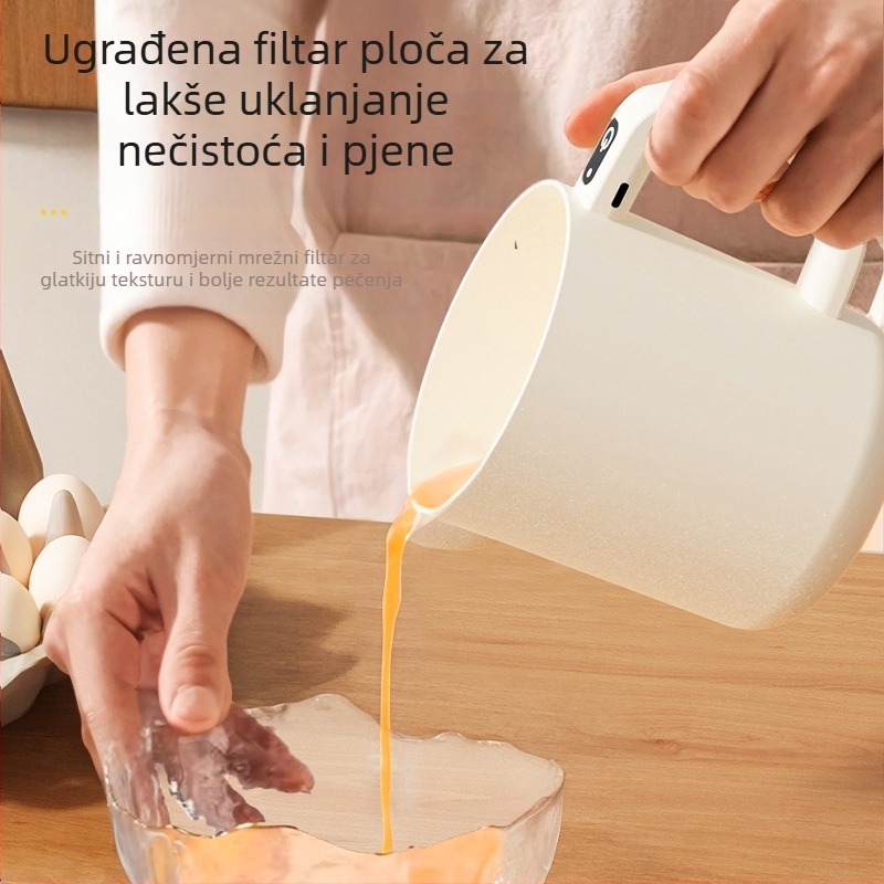 Kompaktni ručni električni miješalica za jaja i višenamjenski mikser s pranjem i filtriranjem riže, 3.7V, 0.8W, 0.8Hz