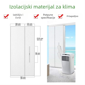 Platno za brtvljenje prozorskog klima-uređaja — Vodootporno, protiv komaraca, zaštita od izravnog protoka zraka; Materijal: kemijska vlakna; Marka: Boxin