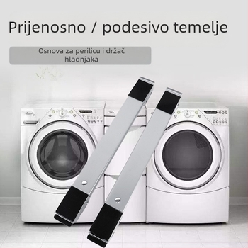 Universalna osnova za perilicu i hladnjak, metalna konstrukcija otporna na hrđu, protuklizna, podesiva i pomična, bez montaže