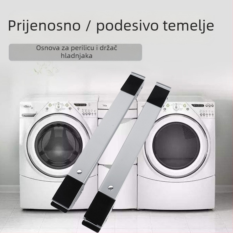 Universalna osnova za perilicu i hladnjak, metalna konstrukcija otporna na hrđu, protuklizna, podesiva i pomična, bez montaže