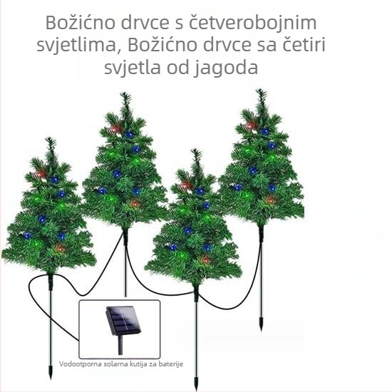 Solarne vanjske božićne lampice za božićno drvce, dekorativno osvjetljenje dvorišta i travnjaka
