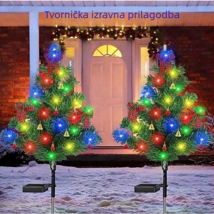 Solarne vanjske božićne lampice za božićno drvce, dekorativno osvjetljenje dvorišta i travnjaka