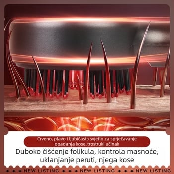 HT-s18 Električni masažni češalj za vlasište — opuštajući masaž i primjena lijeka na vlasište, opća namjena, 5 brzina, lansiran travanj 2023