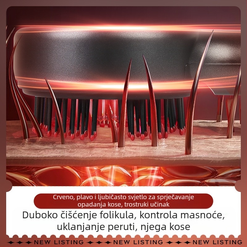 HT-s18 Električni masažni češalj za vlasište — opuštajući masaž i primjena lijeka na vlasište, opća namjena, 5 brzina, lansiran travanj 2023