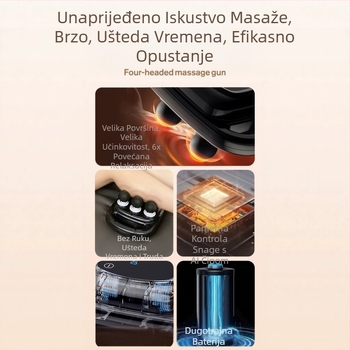 Masaza fascia s 22 glavice, četkasti motor, LCD zaslon, 5+ brzina, ugrađena baterija