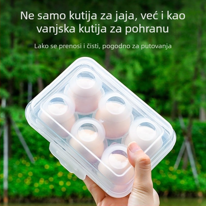 Prijenosna kutija za jaja za kampiranje, povišena verzija, otporna na udarce i lomove, čuva svježinu jaja, stohovasti kompaktni držač za jaja