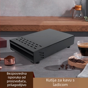 Knock box za otpad od kave s ladicnim tipom — od nehrđajućeg čelika i čelika s ugljikom, moderan minimalistički stil, dodatak bara/kafiću