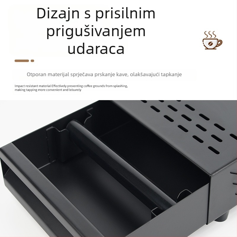 Knock box za otpad od kave s ladicnim tipom — od nehrđajućeg čelika i čelika s ugljikom, moderan minimalistički stil, dodatak bara/kafiću