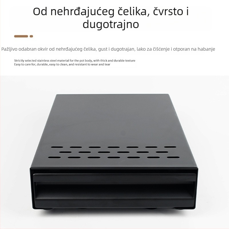 Knock box za otpad od kave s ladicnim tipom — od nehrđajućeg čelika i čelika s ugljikom, moderan minimalistički stil, dodatak bara/kafiću