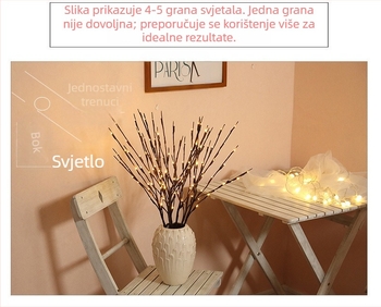 LED niz grana za spavaću sobu u skandinavskom stilu
